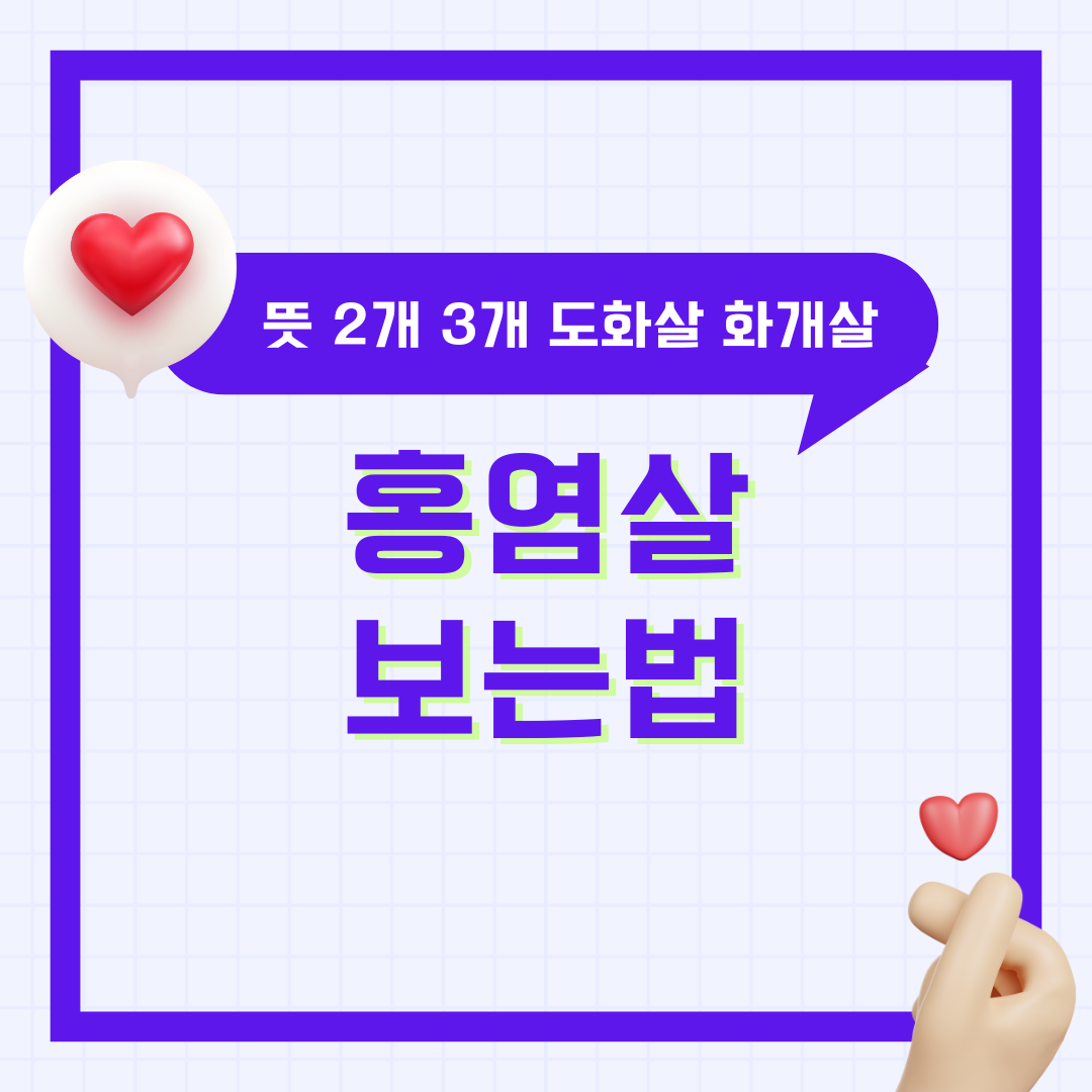 홍염살 보는법 2개 3개 뜻 여자 남자 사주 도화살 화개살 차이 및 특징